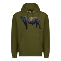 Army Green black angus bull Premium Hoodie - RanaPortraitStore