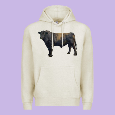 Black Angus Bull Premium Hoodie Designed By Ranaportraitstore