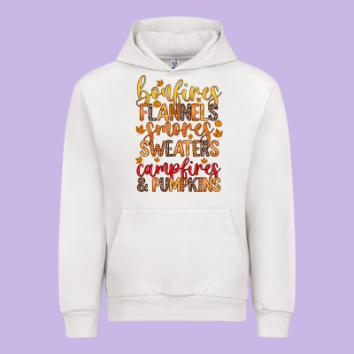 Bonfires Flannels S'mores Campfires And Pumpkins Urban Hoodie Designed By Zillion Design Studio