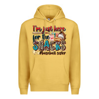 Antique Gold i'm just here for the snacks #baseball sister Premium Hoodie - Zillion Design Studio