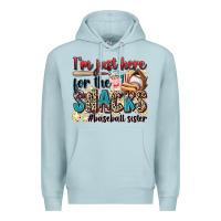 Blue Mist i'm just here for the snacks #baseball sister Premium Hoodie - Zillion Design Studio