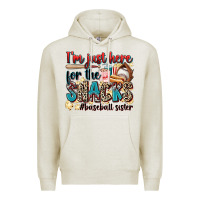 Oatmeal Heather i'm just here for the snacks #baseball sister Premium Hoodie - Zillion Design Studio