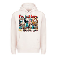 Pale Pink i'm just here for the snacks #baseball sister Premium Hoodie - Zillion Design Studio