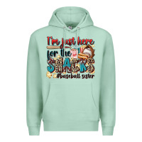 Seafoam i'm just here for the snacks #baseball sister Premium Hoodie - Zillion Design Studio