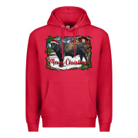 Cardinal merry Christmas black angus bull and farm Premium Hoodie - RanaPortraitStore