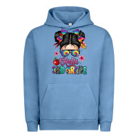 Pigment Pebble Blue hello third grade kid Urban Hoodie - texasbilliewilder