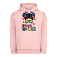 Pigment Salmon hello third grade kid Urban Hoodie - texasbilliewilder