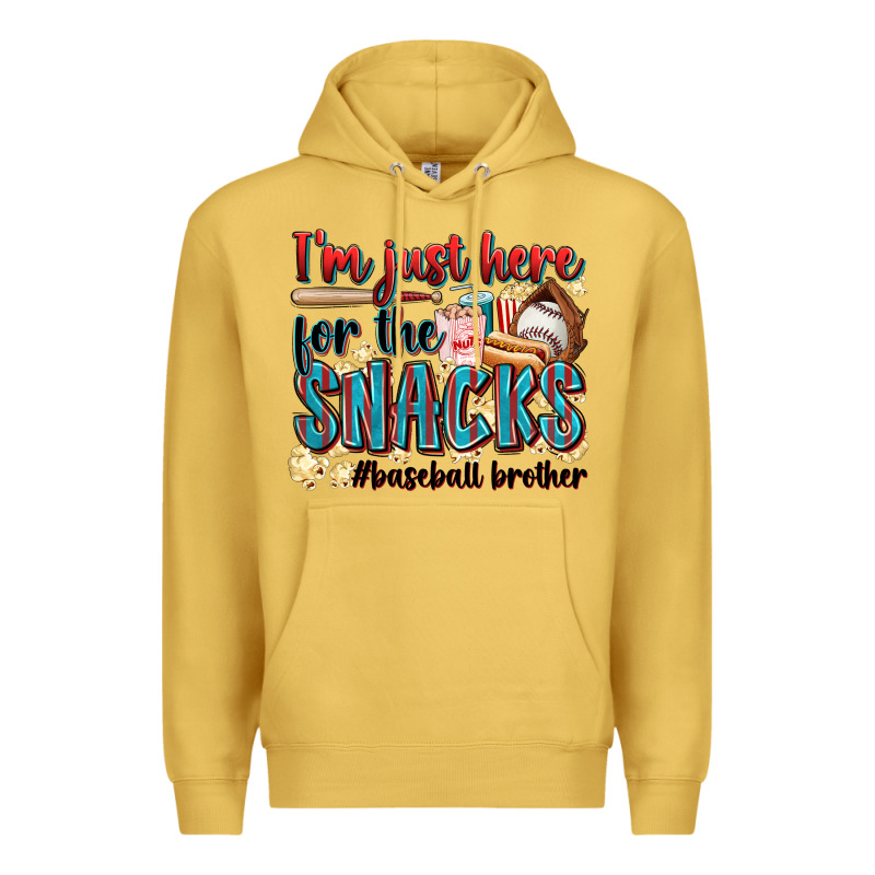 I'm Just Here For The Snacks #baseball Brother Premium Hoodie by Zillion Design Studio | Teevron