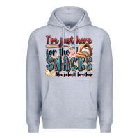 Heather Grey i'm just here for the snacks #baseball brother Premium Hoodie - Zillion Design Studio
