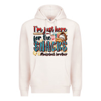 Pale Pink i'm just here for the snacks #baseball brother Premium Hoodie - Zillion Design Studio