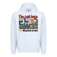 White i'm just here for the snacks #baseball brother Premium Hoodie - Zillion Design Studio