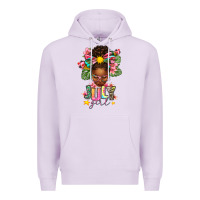 Lilac july girl afro woman summer Premium Hoodie - texasbilliewilder