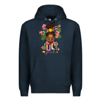 Navy july girl afro woman summer Premium Hoodie - texasbilliewilder