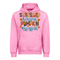 Fuchsia Pink stressed blessed pumpkin obsessed Urban Hoodie - Zillion Design Studio