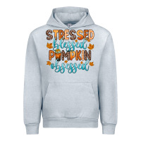Heather Grey stressed blessed pumpkin obsessed Urban Hoodie - Zillion Design Studio