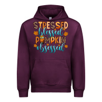 Mauve Wine stressed blessed pumpkin obsessed Urban Hoodie - Zillion Design Studio