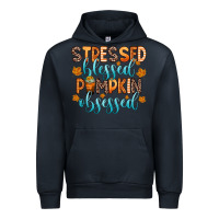 Navy stressed blessed pumpkin obsessed Urban Hoodie - Zillion Design Studio