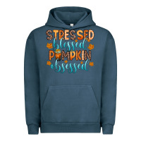 Pigment Midnight Navy stressed blessed pumpkin obsessed Urban Hoodie - Zillion Design Studio