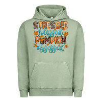Pigment Oil Green stressed blessed pumpkin obsessed Urban Hoodie - Zillion Design Studio