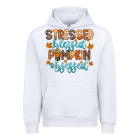 White stressed blessed pumpkin obsessed Urban Hoodie - Zillion Design Studio