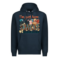 Navy i'm just here for the snacks #american football br Premium Hoodie - Zillion Design Studio