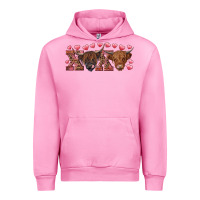 Fuchsia Pink xoxo highland cows Urban Hoodie - RanaPortraitStore
