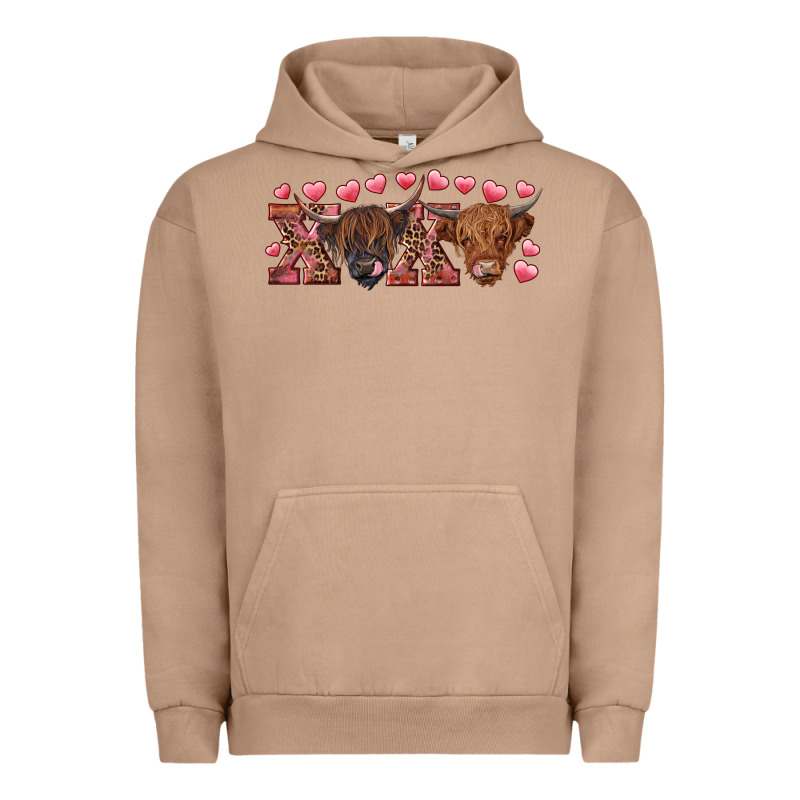 Xoxo Highland Cows Urban Hoodie by RanaPortraitStore | Teevron