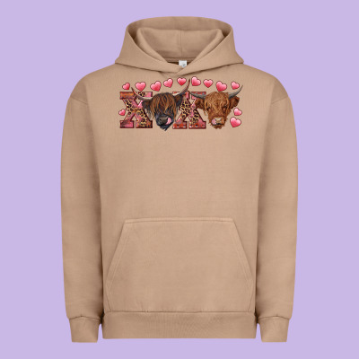Xoxo Highland Cows Urban Hoodie Designed By Ranaportraitstore