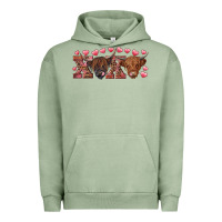 Pigment Oil Green xoxo highland cows Urban Hoodie - RanaPortraitStore