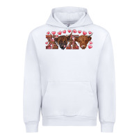 White xoxo highland cows Urban Hoodie - RanaPortraitStore