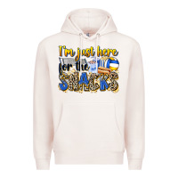 Pale Pink i'm just here for the snacks volleyball Premium Hoodie - Zillion Design Studio