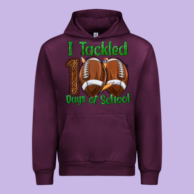 I Tackled 100 Days Of School Football Urban Hoodie Designed By Texasbilliewilder