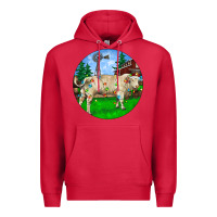 Cardinal christmas charolais bull and barnyard Premium Hoodie - RanaPortraitStore