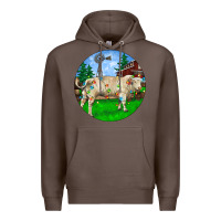 Coffee christmas charolais bull and barnyard Premium Hoodie - RanaPortraitStore