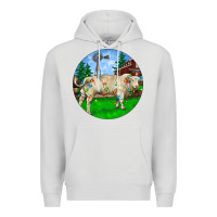 Dove Grey christmas charolais bull and barnyard Premium Hoodie - RanaPortraitStore