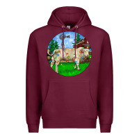 Burgundy christmas charolais bull and barnyard Premium Hoodie - RanaPortraitStore