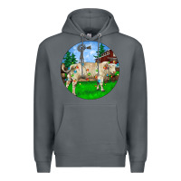 Rock christmas charolais bull and barnyard Premium Hoodie - RanaPortraitStore