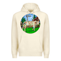 Sandshell christmas charolais bull and barnyard Premium Hoodie - RanaPortraitStore
