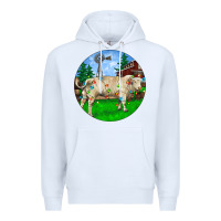 White christmas charolais bull and barnyard Premium Hoodie - RanaPortraitStore
