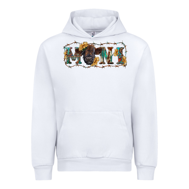 Western Mini Black Highland Calf Urban Hoodie by RanaPortraitStore | Teevron
