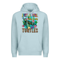 Blue Mist just a girl who loves turtles Premium Hoodie - texasbilliewilder