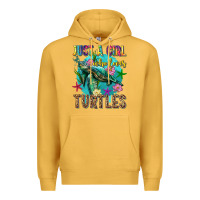 Mustard just a girl who loves turtles Premium Hoodie - texasbilliewilder