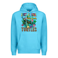 Ocean Blue just a girl who loves turtles Premium Hoodie - texasbilliewilder