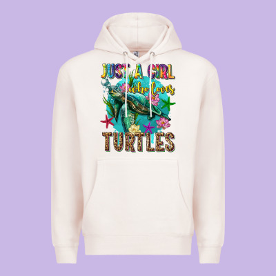 Just A Girl Who Loves Turtles Premium Hoodie Designed By Texasbilliewilder