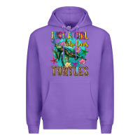 Purple just a girl who loves turtles Premium Hoodie - texasbilliewilder
