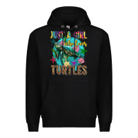 Black just a girl who loves turtles Premium Hoodie - texasbilliewilder
