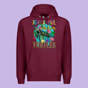 Just A Girl Who Loves Turtles Premium Hoodie Designed By Texasbilliewilder