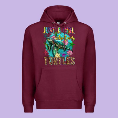 Just A Girl Who Loves Turtles Premium Hoodie Designed By Texasbilliewilder