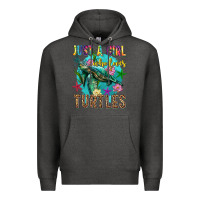 Charcoal Heather just a girl who loves turtles Premium Hoodie - texasbilliewilder