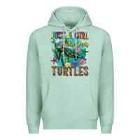 Seafoam just a girl who loves turtles Premium Hoodie - texasbilliewilder
